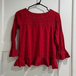 Red 3/4 sleeve top